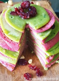 Πολύχρωμα pancakes με παντζάρι και σπανάκι!