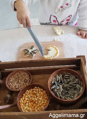 Αισθητηριακή δραστηριότητα με καλαμπόκι-φακές-ηλιόσπορους!