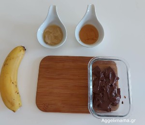 Σαντουιτσάκια" μπανάνας με ταχίνι και φυστικοβούτυρο!