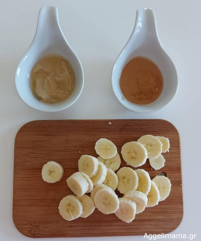 Σαντουιτσάκια" μπανάνας με ταχίνι και φυστικοβούτυρο!